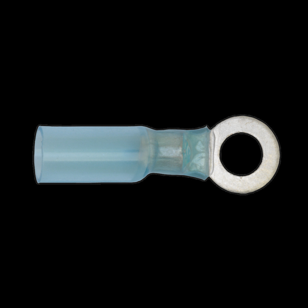 Heat Shrink Ring Terminal Ø6.4mm Blue Pack of 25