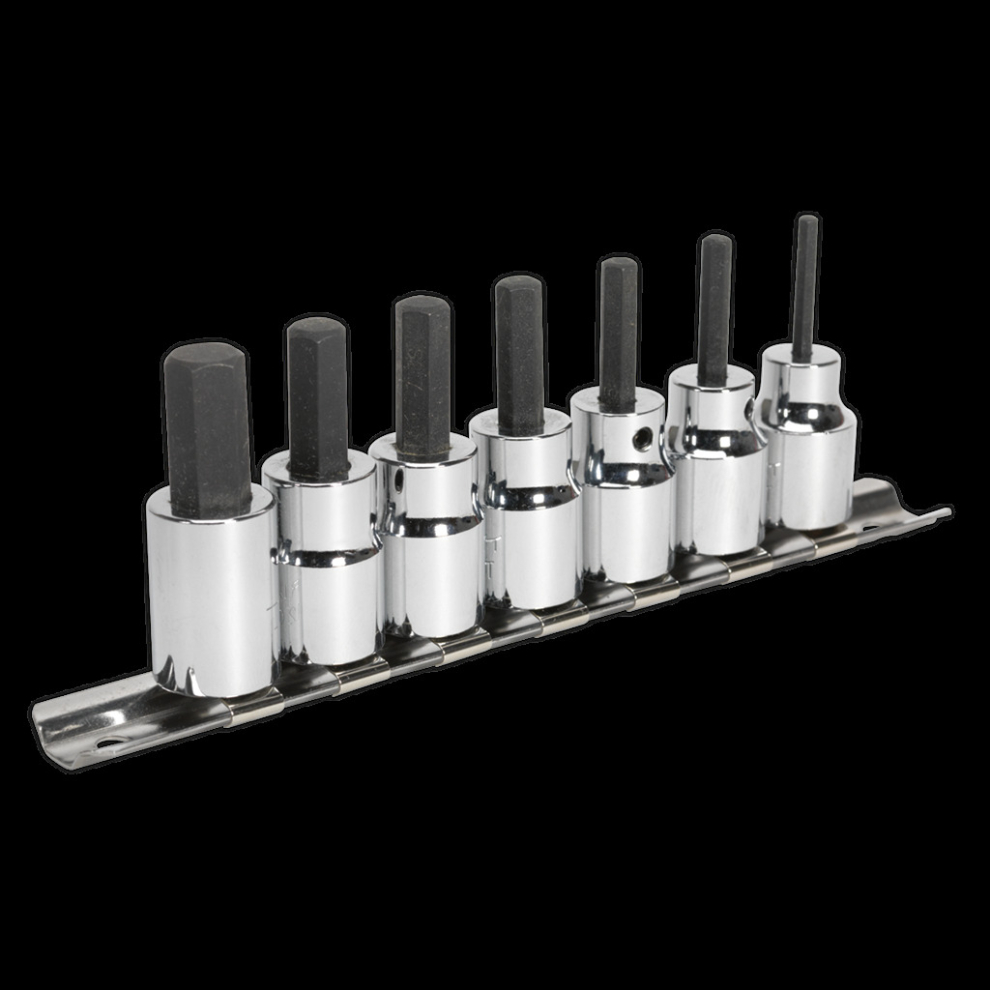 Sealey Hex Socket Bit Set 7Pc 3/8"Sq Drive Metric