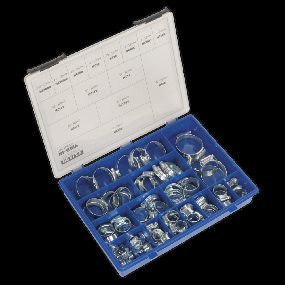 Sealey Hi-Grip® Hose Clip Assortment 81Pc Sizes Ø9.5-55Mm