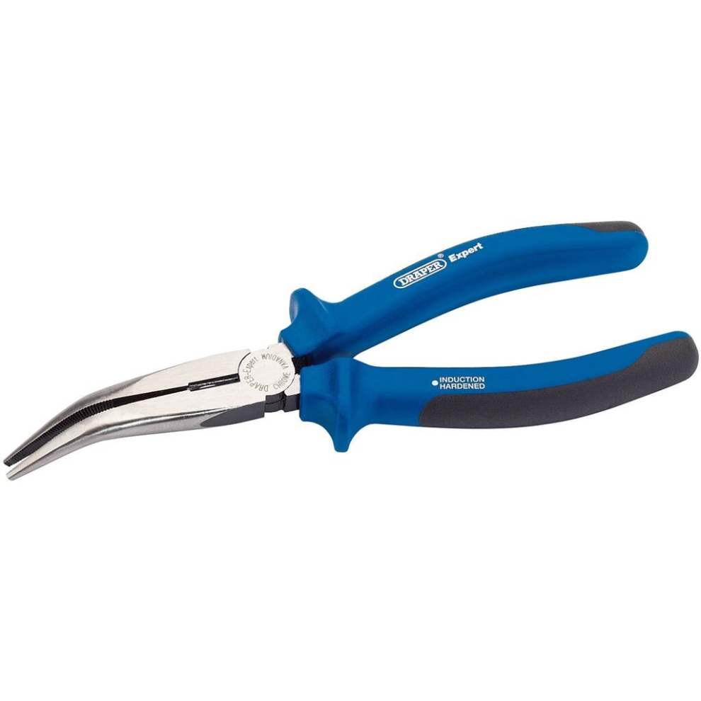 Draper Heavy Duty Soft Grip Bent Nose Pliers, 200Mm