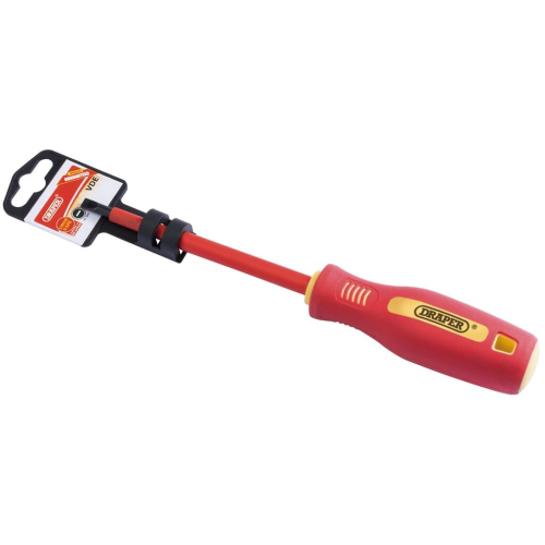 Draper Fully Insulated Plain Slot Screwdriver, 5.5 x 125mm