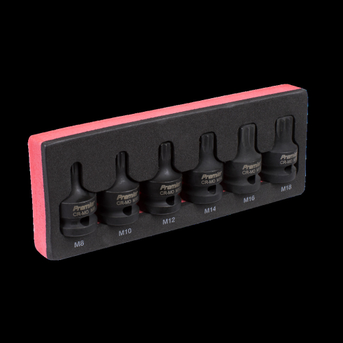 Sealey Impact Spline Socket Bit Set 6pc 1/2"Sq Drive