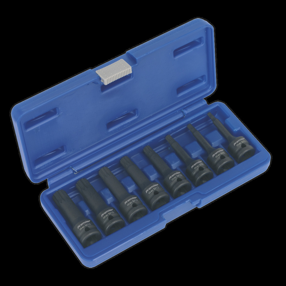 Impact Spline Socket Bit Set 8pc 1/2"Sq Drive