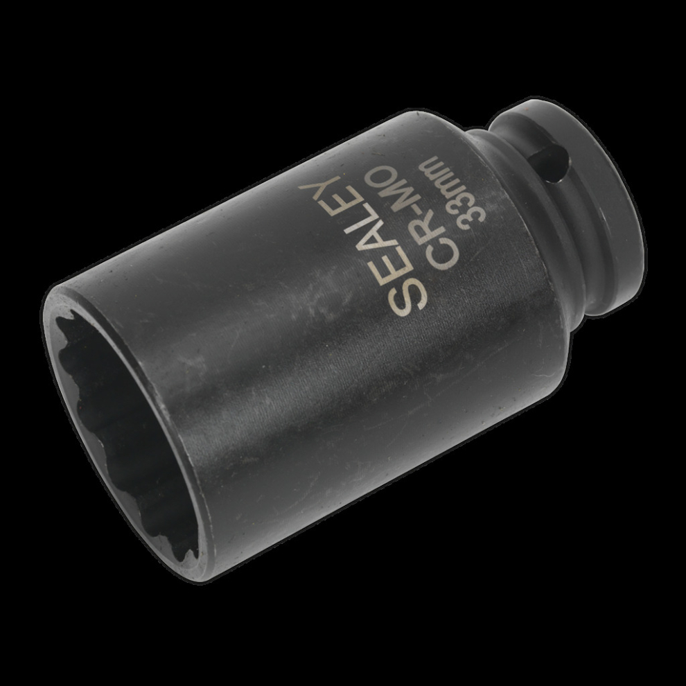 Sealey Impact Socket 33Mm Bi-Hex Deep 1/2"Sq Drive Size 1