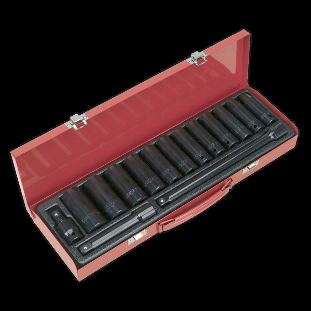 Impact Socket Set 15pc 1/2"Sq Drive Deep Metric