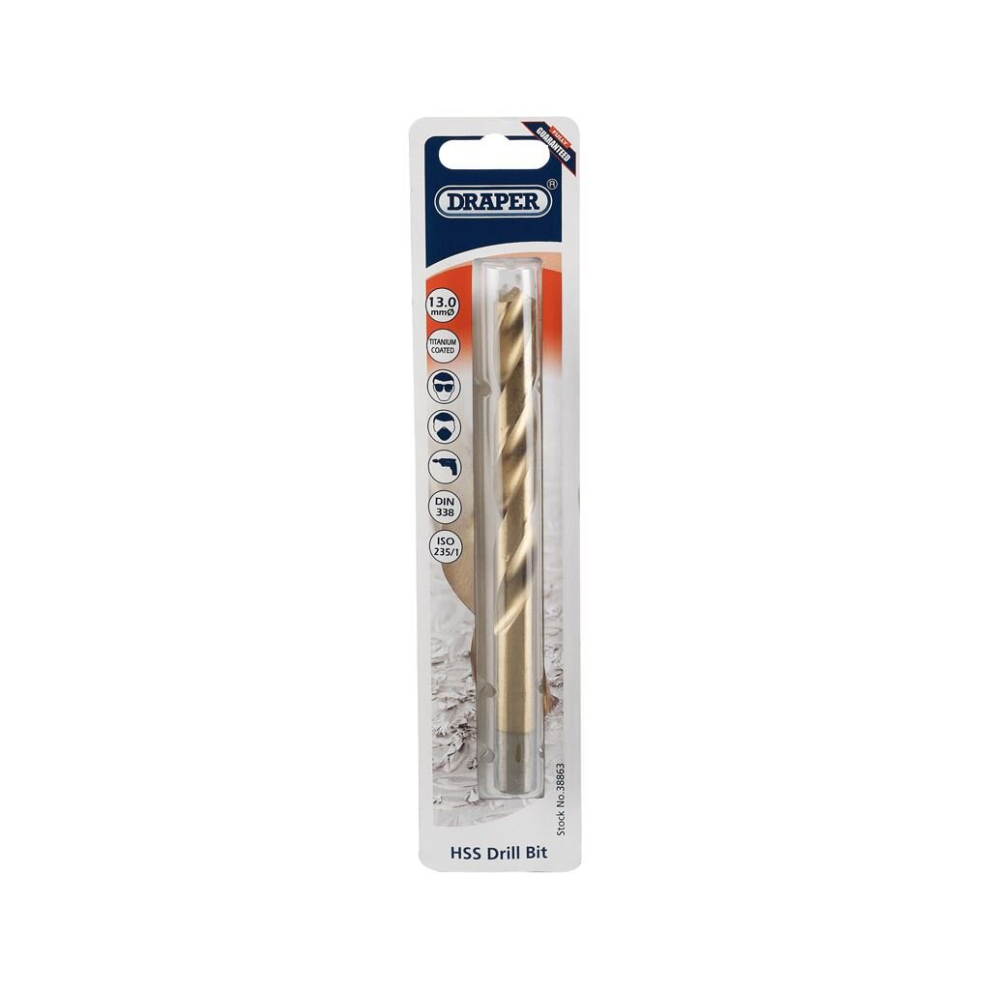 Draper Hss Titanium Drill Bit, 13.0Mm