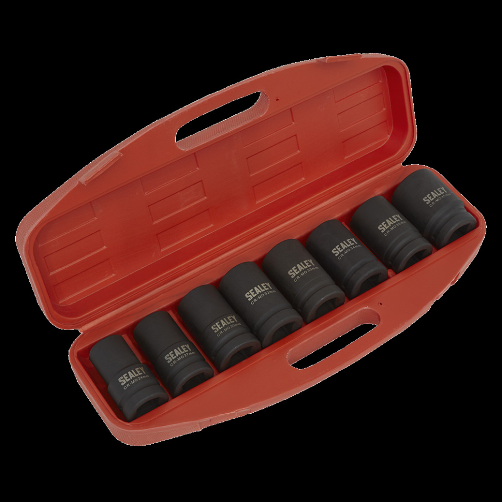 Impact Socket Set 8pc Deep 1"Sq Drive - Metric