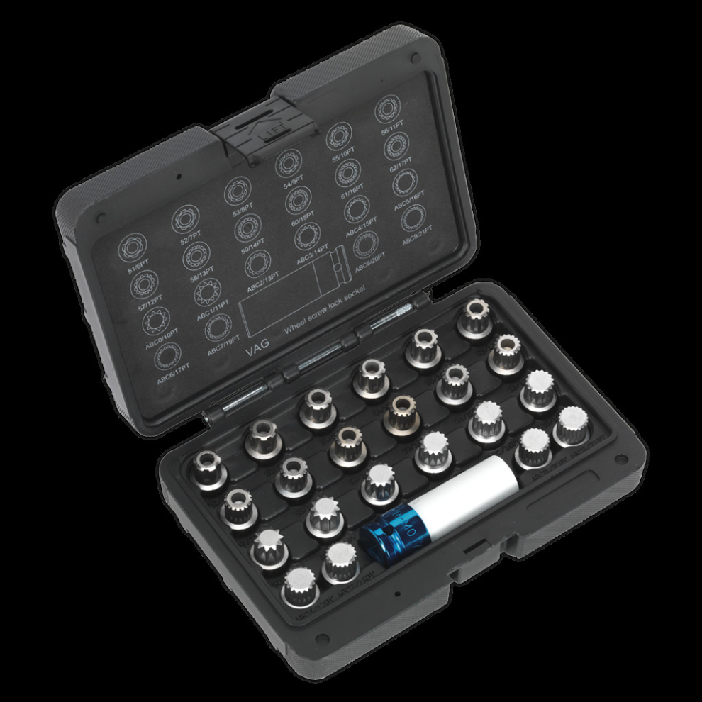 Sealey Locking Wheel Nut Key Set 23Pc - Vag