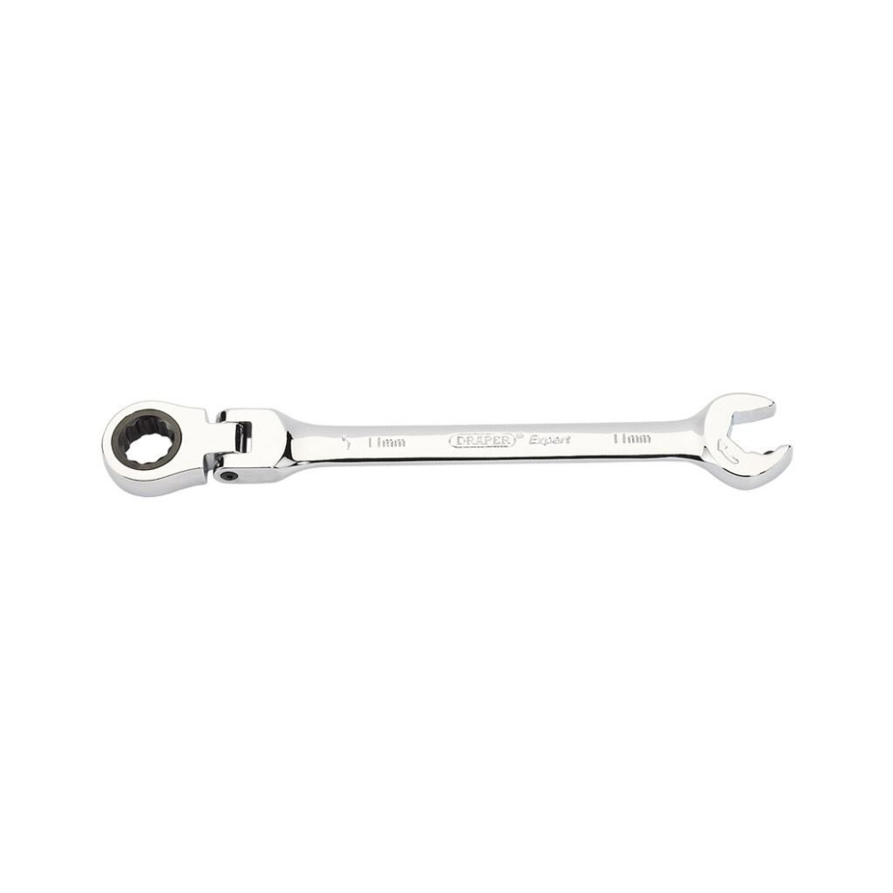Metric Combination Spanner with Flexible Head and Double Ratcheting Features (11mm)