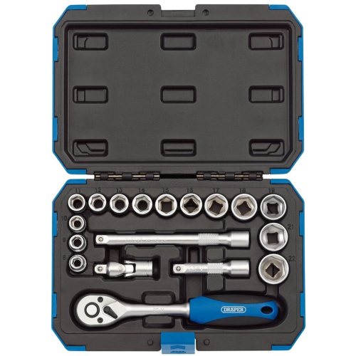 Draper Metric Socket Set, 3/8"" Sq. Dr. (18 Piece)