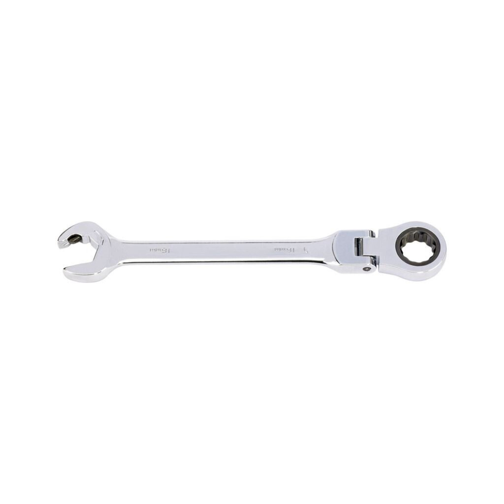 Metric Combination Spanner with Flexible Head and Double Ratcheting Features (16mm)