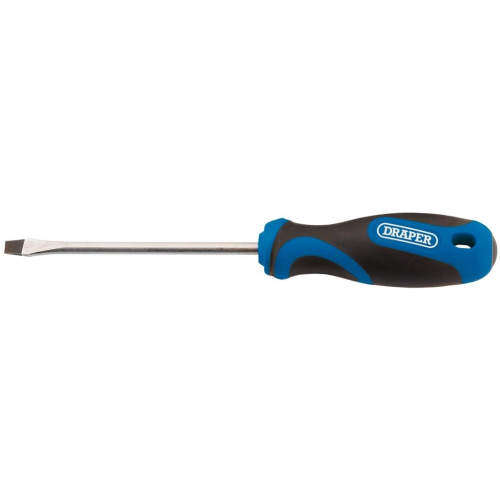 Draper Soft Grip Plain Slot Screwdriver, 5.0 x 100mm