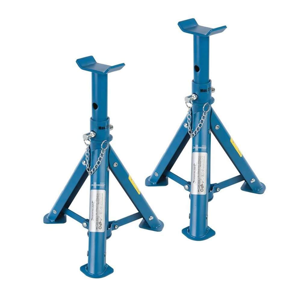 Silverline Folding Axle Stand Set 2pce - 2 Tonne