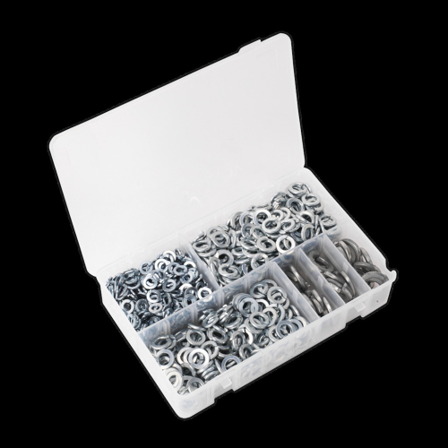 Sealey Spring Washer Assortment 1010pc DIN 127B M6-M16 Metric Zinc
