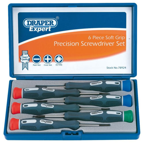 Draper Soft Grip Precision Screwdriver Set (6 Piece)