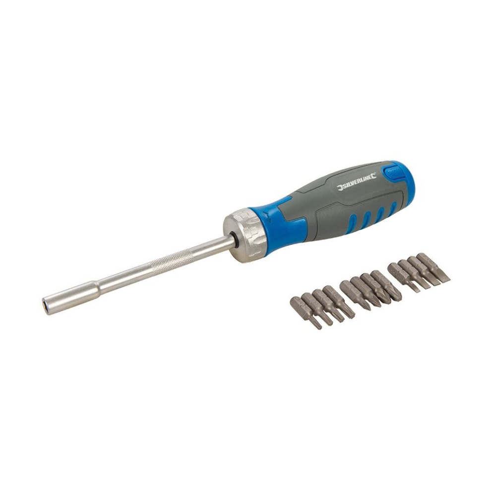Silverline 12-in-1 Multi-Bit Ratchet Screwdriver - 12-in-1