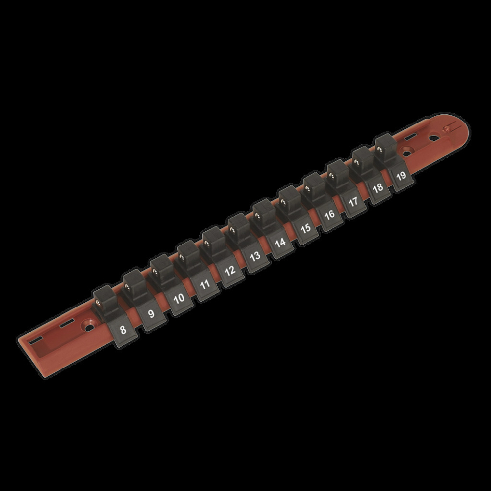 Socket Retaining Rail with 12 Clips 3/8"Sq Drive