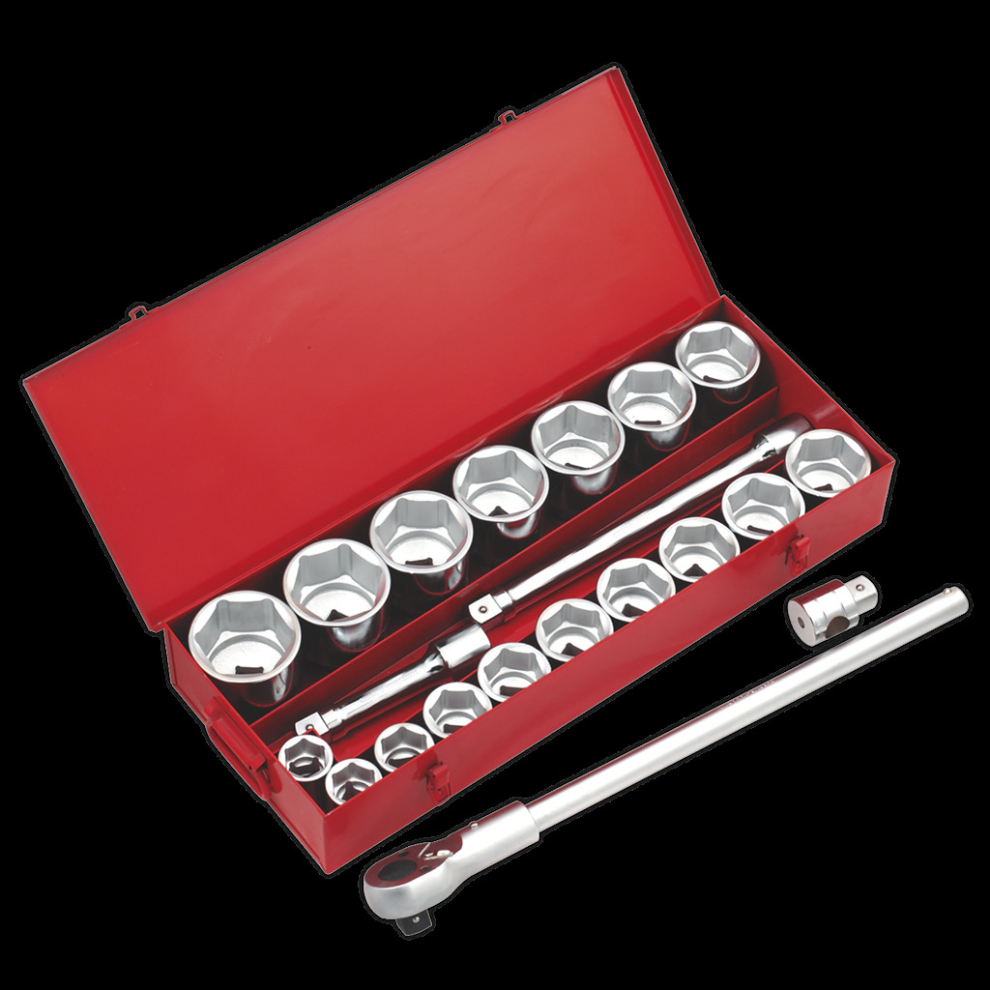 Sealey Socket Set 22Pc 1"Sq Drive 6Pt Walldrive® Metric