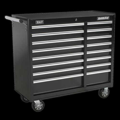 Sealey Rollcab 16 Drawer with Ball-Bearing Slides Heavy-Duty - Black