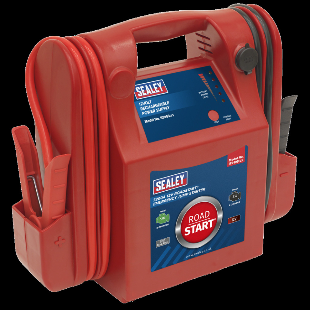 RoadStart® Emergency Jump Starter 12V 3200 Peak Amps