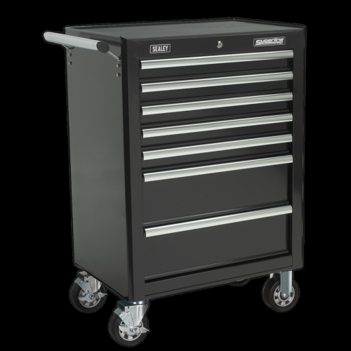 Sealey Rollcab 7 Drawer with Ball-Bearing Slides - Black