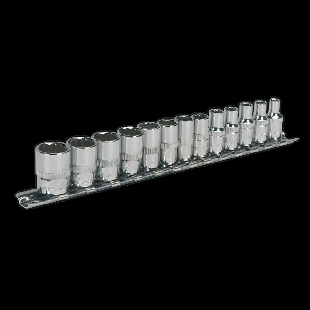 Sealey Socket Set 13Pc 1/4"Sq Drive 12Pt Walldrive® Metric