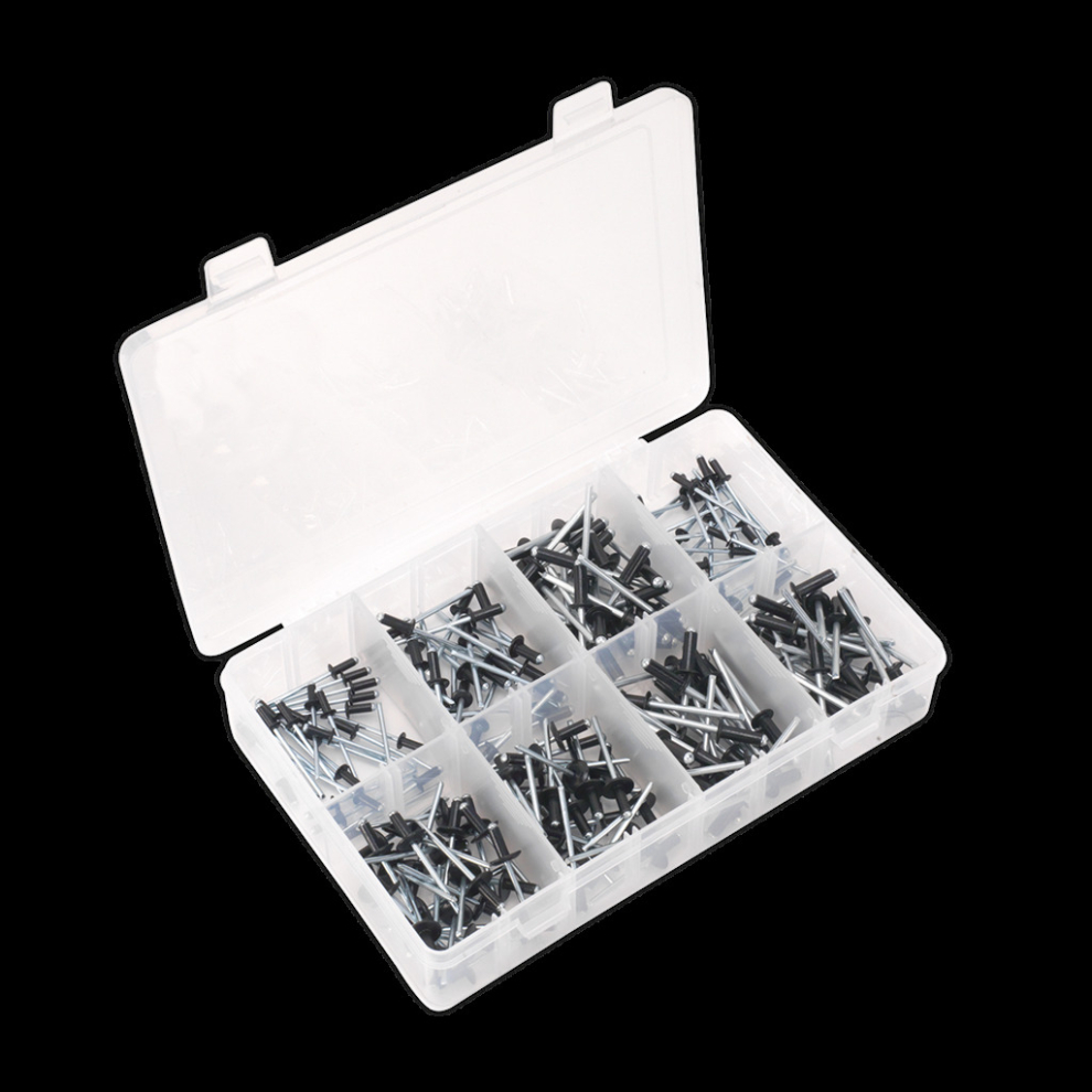 New Sealey Rivet Assortment 200Pc Anodised Black Ab074br
