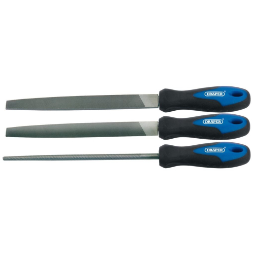 Draper Soft Grip Engineer's File Set, 200mm (3 Piece)