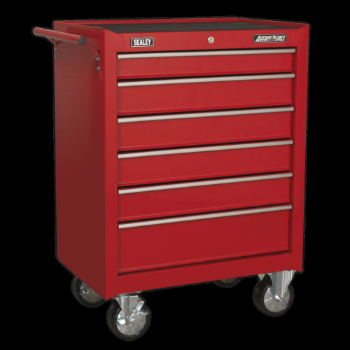 Sealey Rollcab 6 Drawer with Ball-Bearing Slides - Red