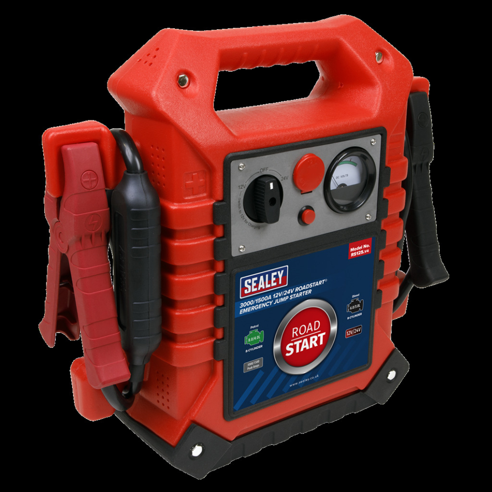 RoadStart® Emergency Jump Starter 12/24V 3000/1500 Peak Amps