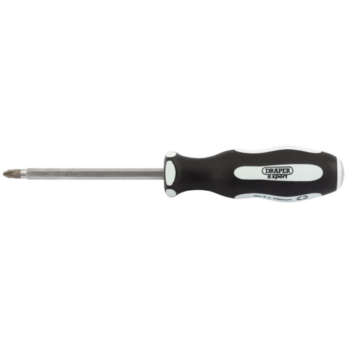 Draper Pound Thru' PZ TYPE Soft Grip Screwdriver, No.2 x 100mm