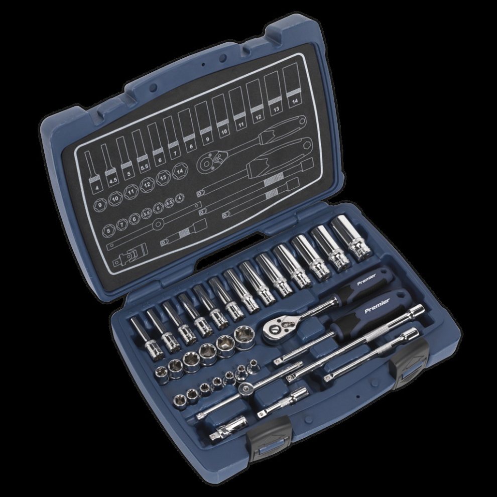 Socket Set 33pc 1/4"Sq Drive 6pt WallDrive® Metric