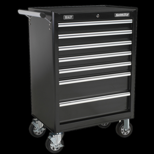Sealey Rollcab 7 Drawer with Ball-Bearing Slides - Black