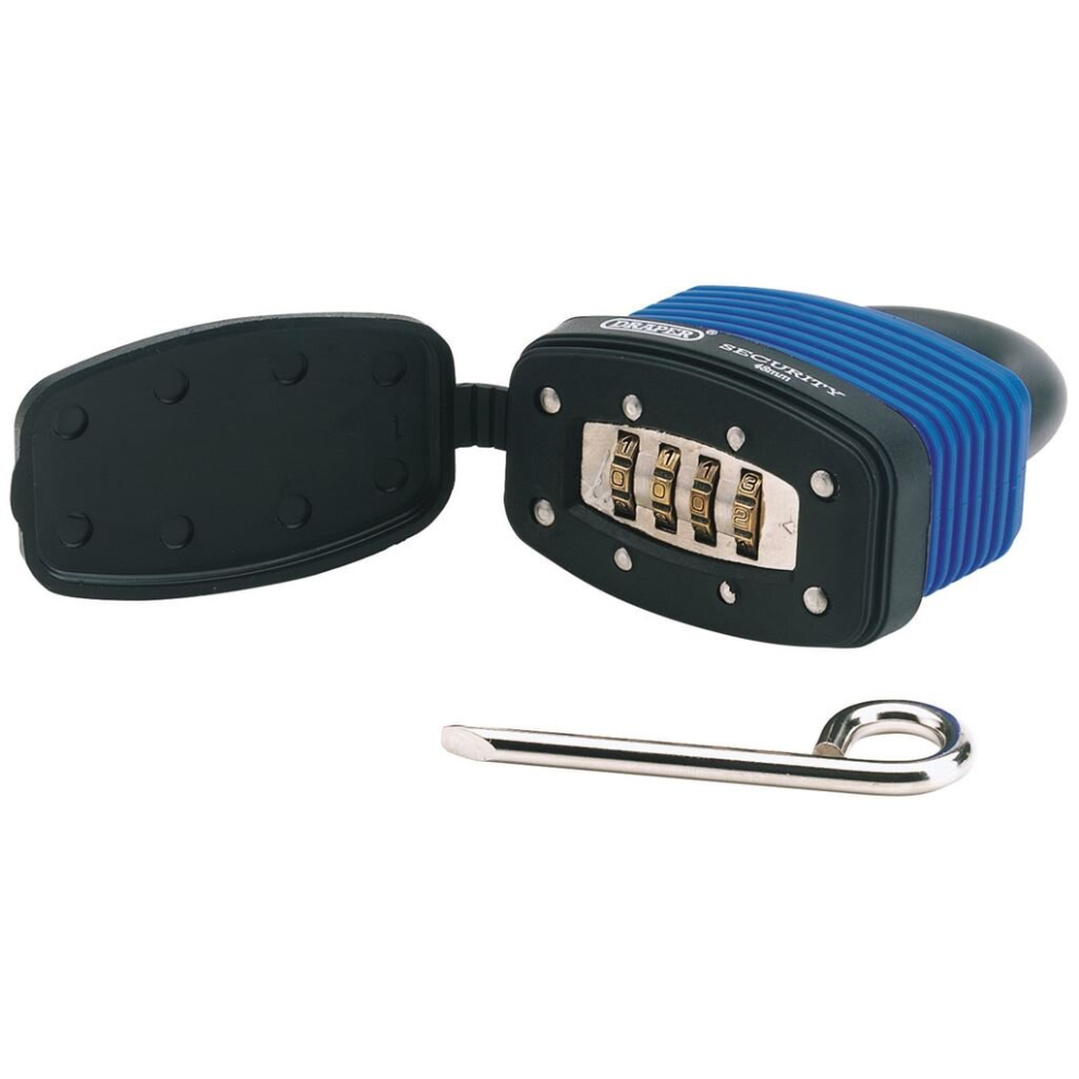 Resettable 4 Number Combination Laminated Steel Padlock and Bumper, 48mm