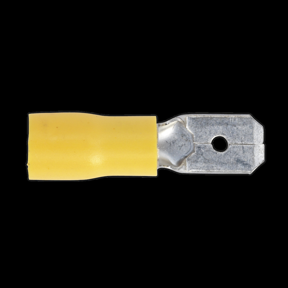 Sealey Push-On Terminal 6.3Mm Male Pack Of 100 Yellow