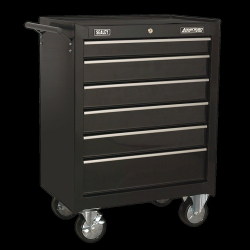 Sealey Rollcab 6 Drawer with Ball-Bearing Slides - Black