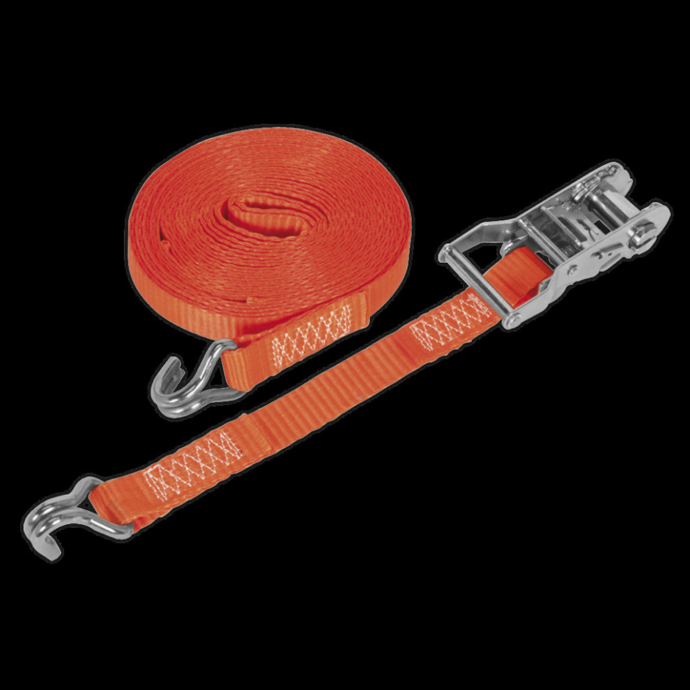 Ratchet Strap 25Mm X 10M Polyester Webbing 1500Kg Breaking Strength 5051747807259