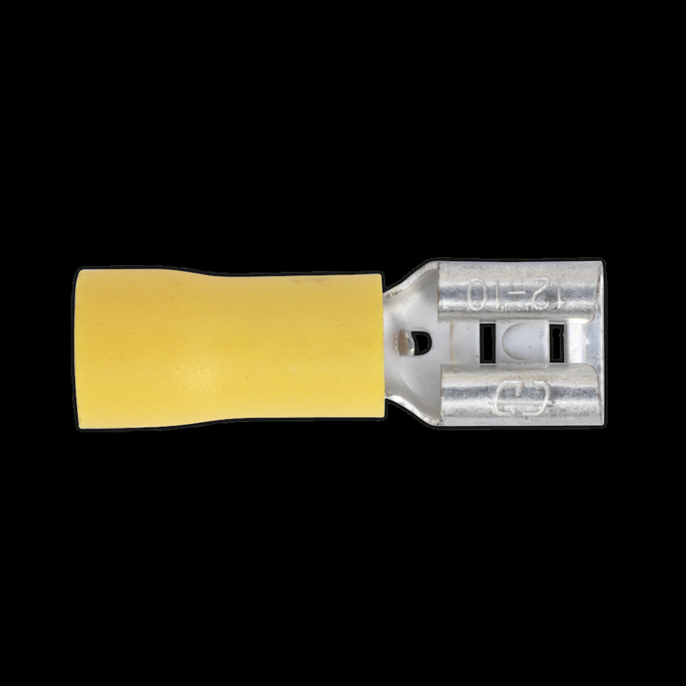 Sealey Push-On Terminal 6.3Mm Female Pack Of 100 Yellow