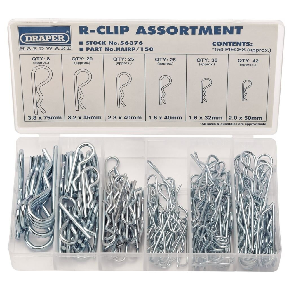 R-Clip Assortment (150 Piece) 5010559563760