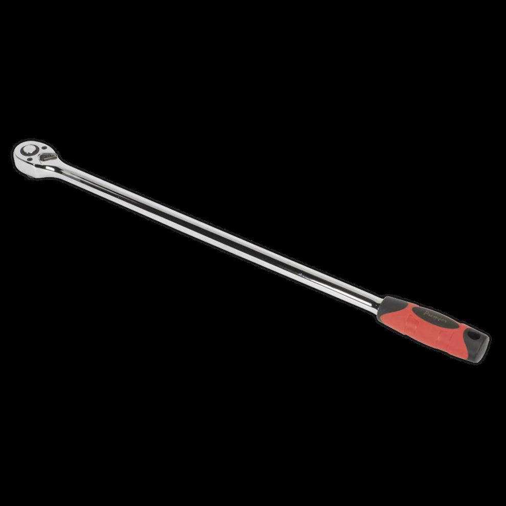 Sealey AK6695 1/2in Sq Drive Extra-Long Ratchet Wrench, 600mm, 72-Tooth, Chrome Vanadium, Soft-Grip