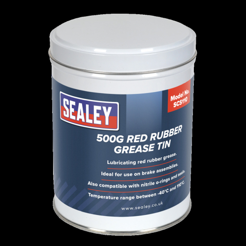 Sealey Red Rubber Grease 500g Tin