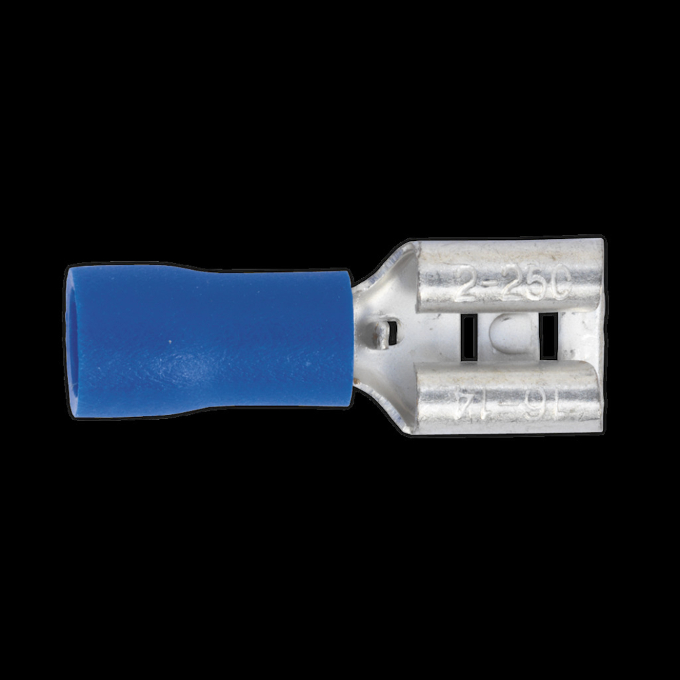 Push-On Terminal 6.3Mm Female Blue Pack Of 100 5054511012392