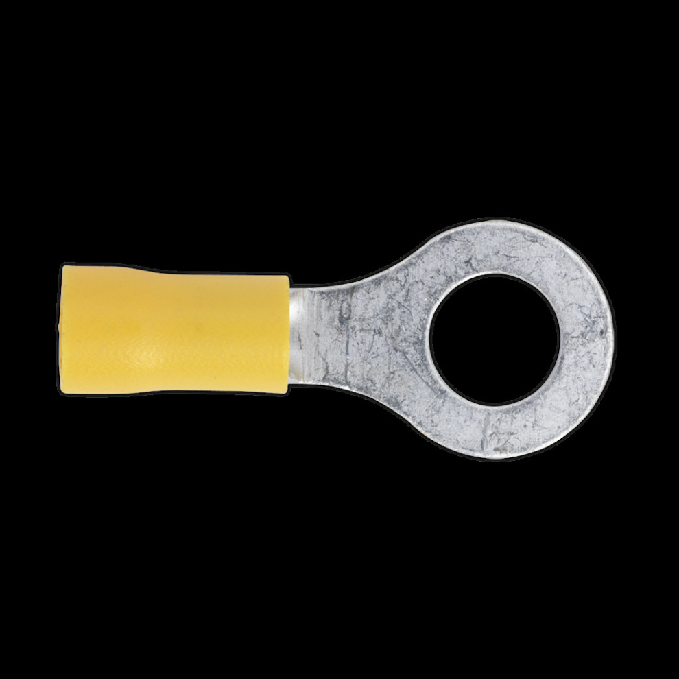 Sealey Easy-Entry Ring Terminal Ø8.4mm (5/16") Yellow Pack Of 100