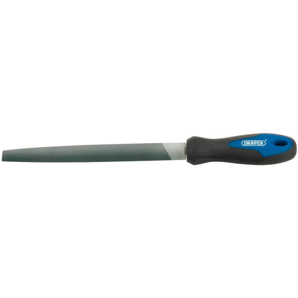 Draper Engineer's Half Round Second Cut File With Soft Grip Handle, 200Mm