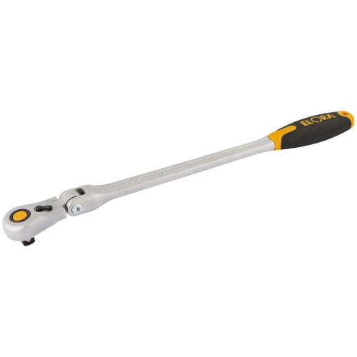 Elora Elora Quick Release Soft Grip Ratchet with Flexible Head, 1/2"" Sq. Dr., 430mm