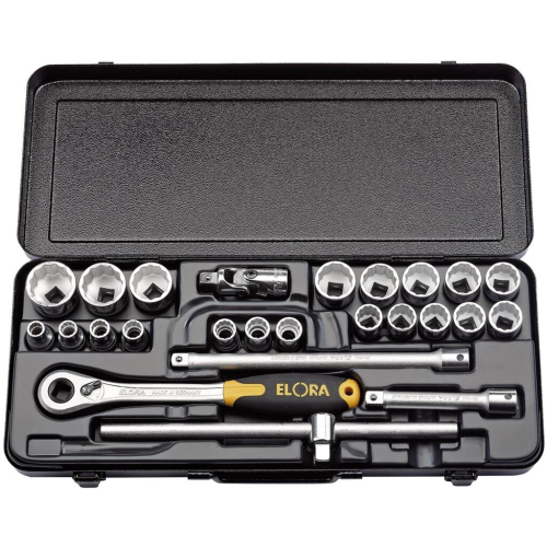 Elora Elora Metric Socket Set, 1/2"" Sq. Dr. (25 Piece)