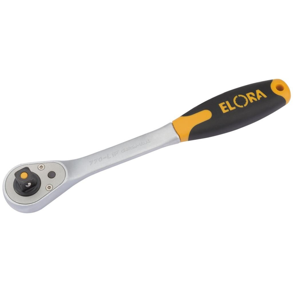 Elora Quick Release Soft Grip Reversible Ratchet, 1/2"" Sq. Dr., 270mm