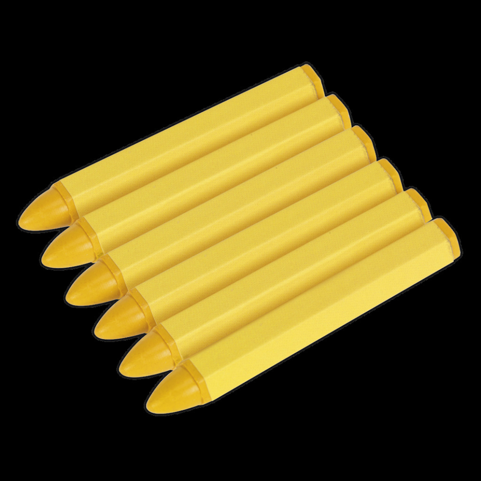 Tyre Marking Crayon - Pack Of 6 Yellow 5051747928633