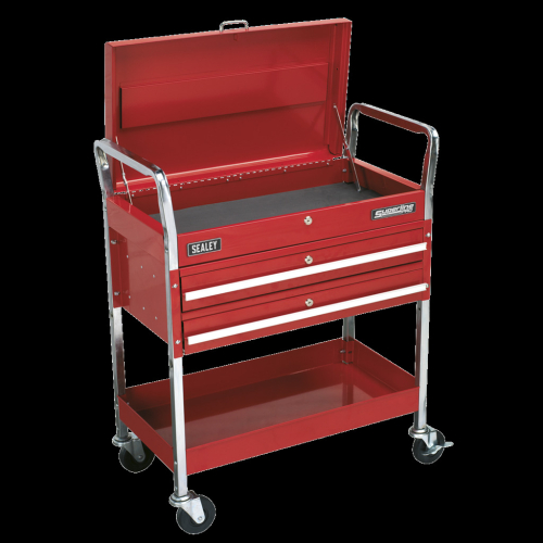 Sealey Trolley 2-Level Heavy-Duty with Lockable Top & 2 Drawers