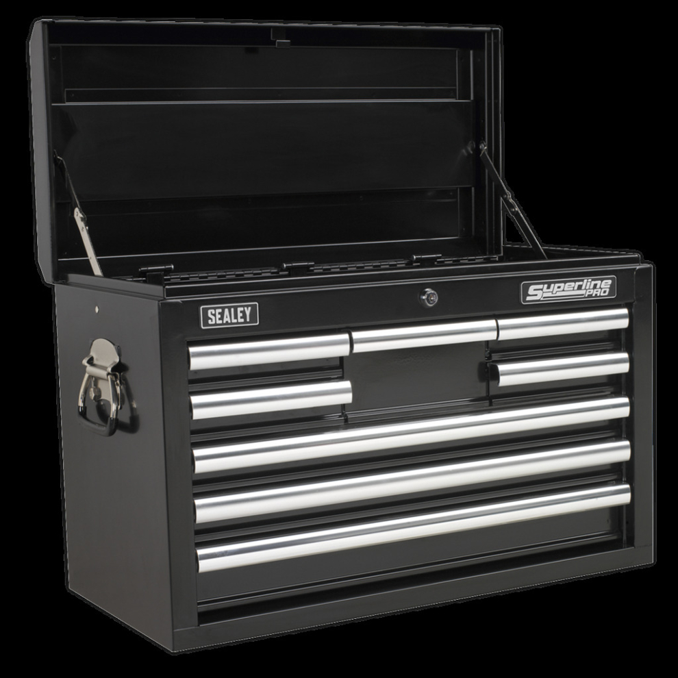 Topchest 8 Drawer with Ball-Bearing Slides - Black